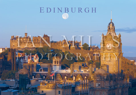 Edinburgh Full Moon , Castle & Rooftops Magnet