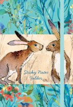 Sticky Note Kissing Hares
