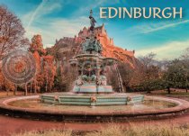 Edinburgh Princes St Gardens & Castle in Frost Magnet