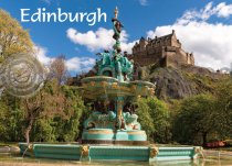 Edinburgh Princes St Gardens Fountain & Castle in Summer Magnet