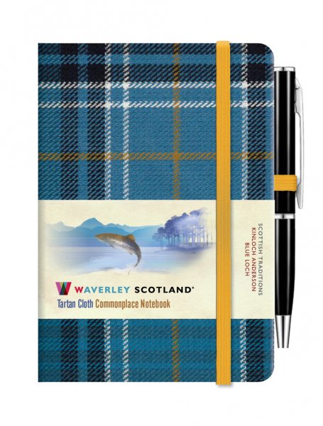 Tartan Cloth Notebook Mini: Blue Loch