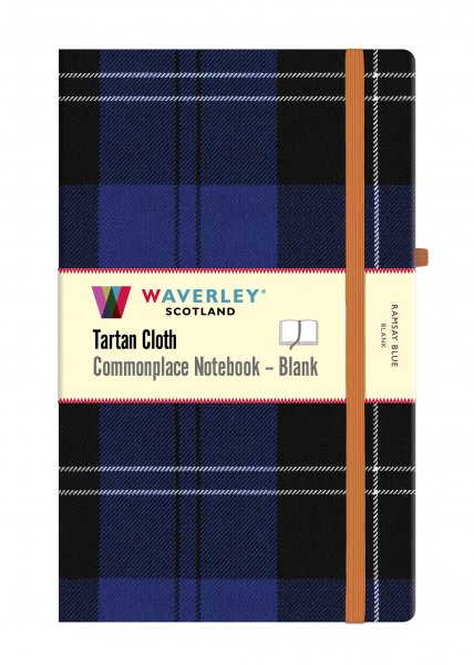 Tartan Cloth Notebook Large Blank: Ramsay Blue