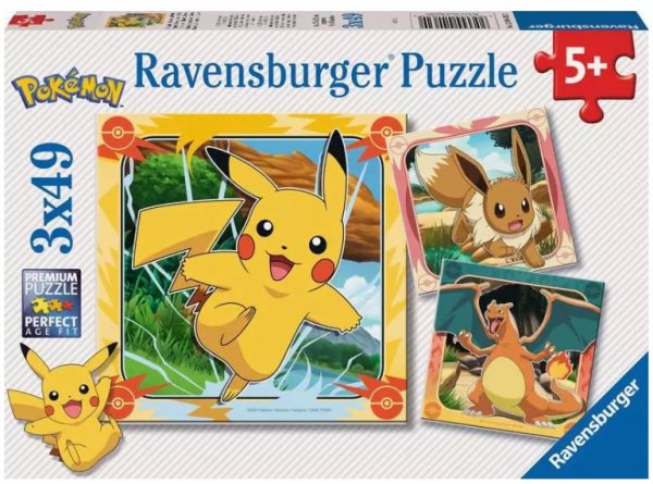 Jigsaw Pokemon 3x49pc