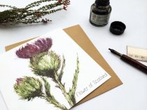 Thistle Flower of Scotland Greetings Card