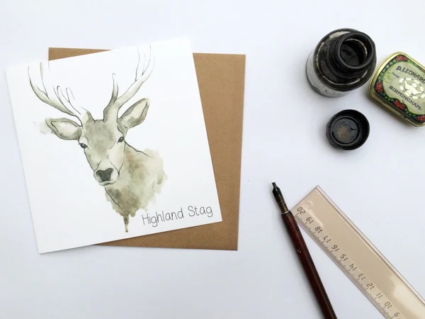 Highland Stag Greetings Card