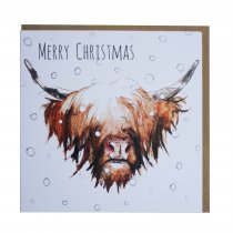 Christmas Highland Cow Greetings Card