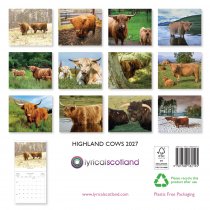 2027 Calendar Highland Cows