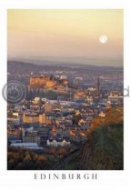 Moonrise over Edinbugh Postcard