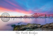 Forth Bridges at Sunset Postcard
