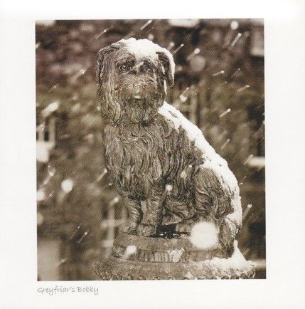 Greyfriars Bobby, Edinburgh Sepia Greetings Card