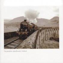 Jacobite Steam Train On Viaduct Sepia Greetings Card