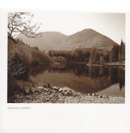 Glencoe Lochan Sepia Greetings Card