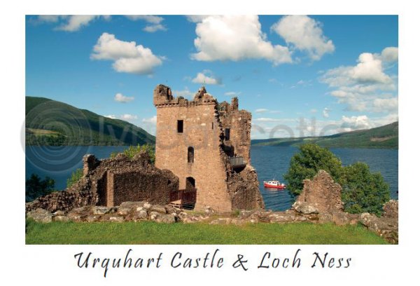 Urquhart Castle & Loch Ness Close Up Postcard