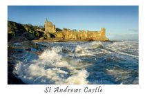 St Andrews Castle & Surf Postcard